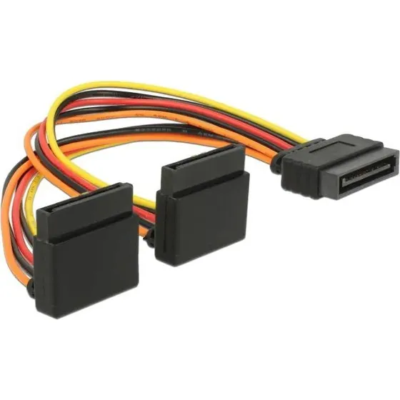 DeLOCK SATA 15-pin Strømadapter 15 cm Sort