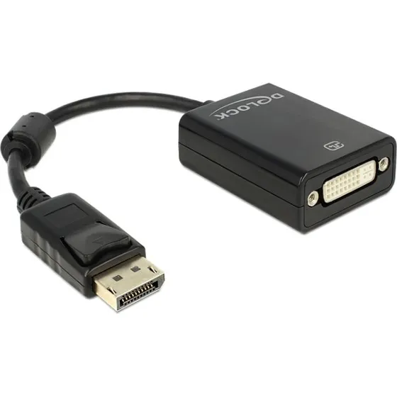 Delock DisplayPort til DVI Adapter 12 cm, Sort
