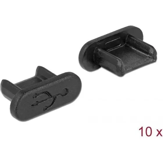 DeLOCK Dust Cover USB 2.0 Micro-B Sort (10 stk)