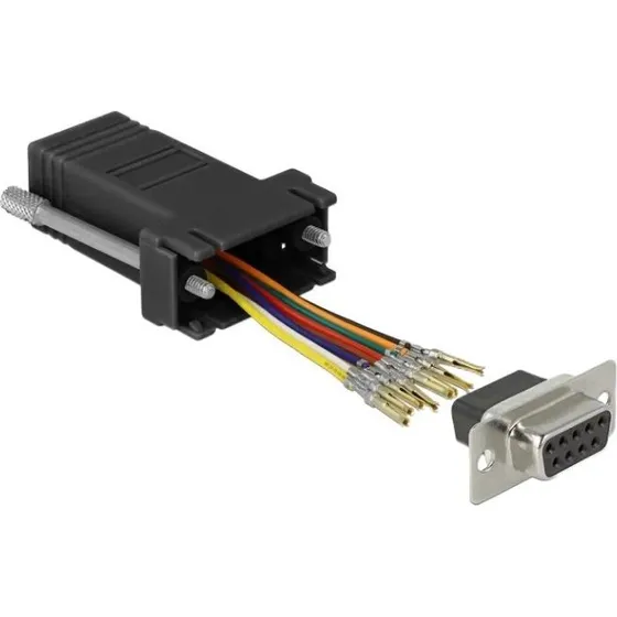DeLOCK D-Sub 9 pin til RJ45 Adapter, sort