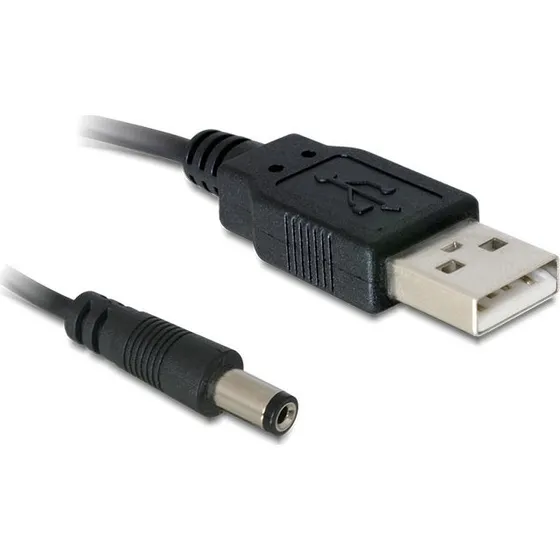 DeLOCK 82197 USB A til DC 5,5 mm 1 m, sort