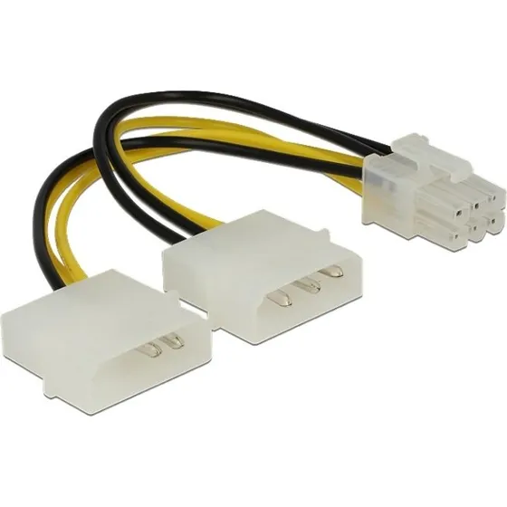 DeLöck PCI Express Powerkabel 15 cm (6 pin til 2x 5¼")