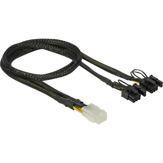 Delock Strømkabel 30 cm 6-pin til 8-pin PCIe, sort