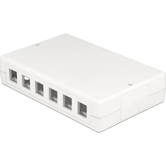 DeLOCK Keystone-boks 12-port, hvid, overflademonteret