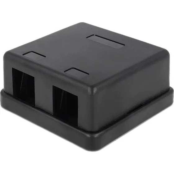 DeLOCK Keystone boks, 2 porte, sort