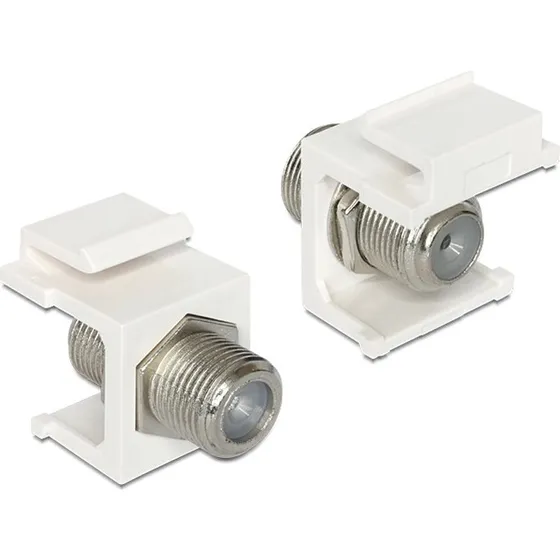 DeLOCK F-kontakt hun-hun, 75 Ohm, hvid