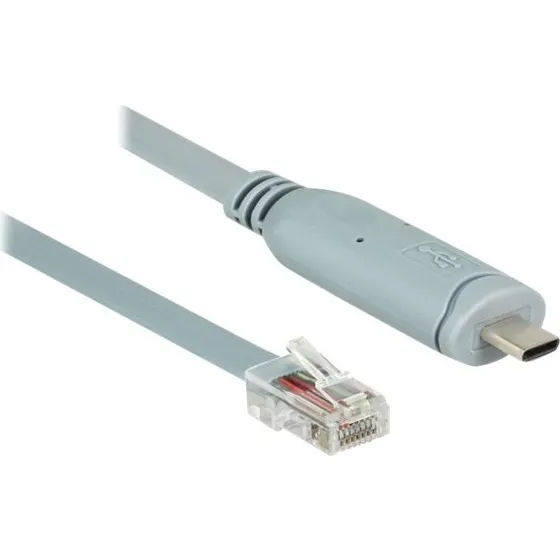 DeLock USB-C til RS-232 Seriel Adapter, Grå