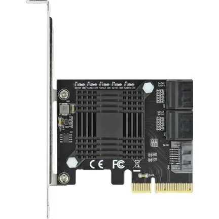 DeLock 5-port SATA PCIe x4 Kort, Lavprofil, 6Gb/s