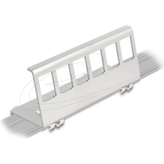 Delock Keystone DIN-skinneadapter Sølv, 6 porte