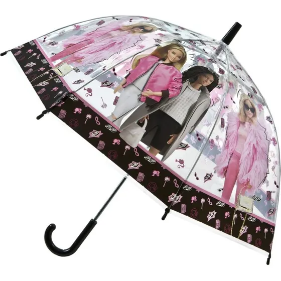Barbie Børneparaply 69 cm, gennemsigtig, 3+ år