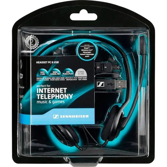 Sennheiser PC 8 USB On-Ear Hovedtelefon, Sort