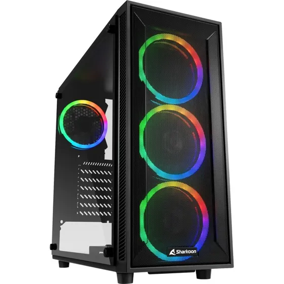 Sharkoon TG4M RGB Kabinet - Sort, ATX/microATX/Mini-ITX/E-ATX