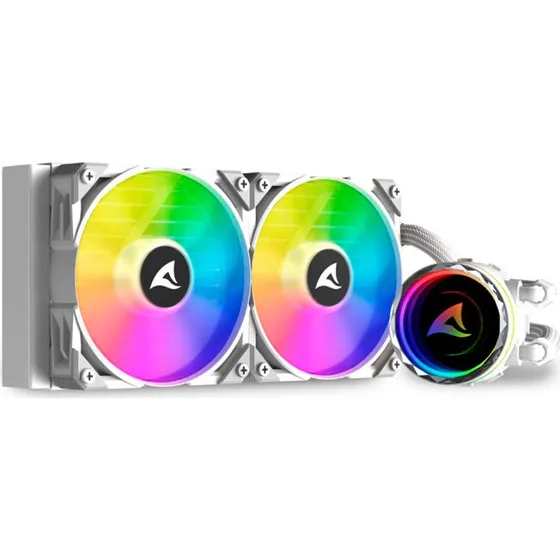 Sharkoon S80 RGB 120 mm Hvid Væskekøler med 2 Blæsere