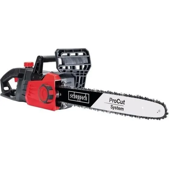 Scheppach CSE2700 2700 W elektrisk motorsav, 45,5 cm, sort/rød