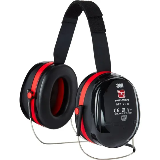 3M Peltor Optime III H540B-412-SV Ørevarmere, 35 dB, sort/rød
