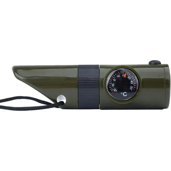 Mil-Tec 6-i-1 Overlevelsesfløjte, oliven
