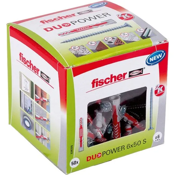 Fischer DuoPower Plugs 6x50mm, 50 stk