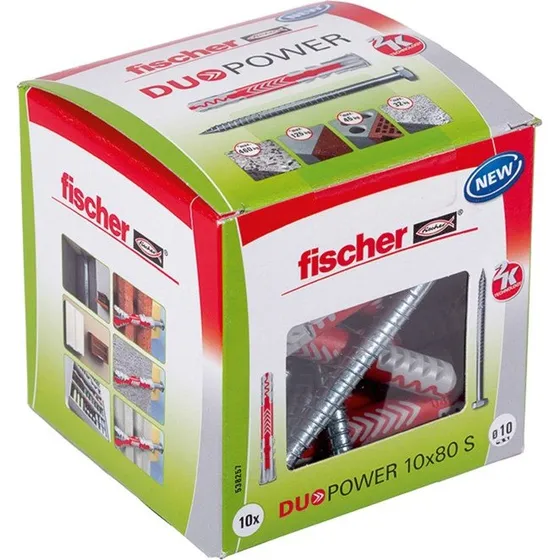 Fischer DuoPower Plugs 10x80mm, 10 stk