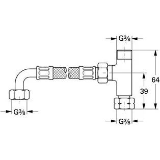 Grohe Connection set til Grohtherm Micro, 3/8" krom