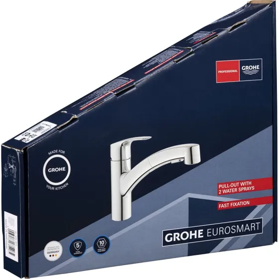 Grohe Eurosmart Udtrækkeligt Håndvaskarmatur 1/2" Krom
