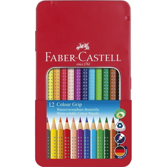 Faber-Castell Grip 2001 12 farver i metalæske