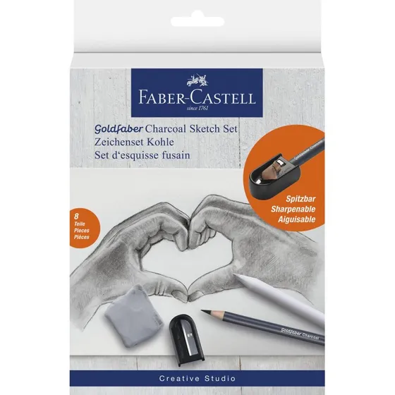 Faber-Castell Goldfaber Skitsesæt med 5 kulblyanter, blyantspidser og viskelæder