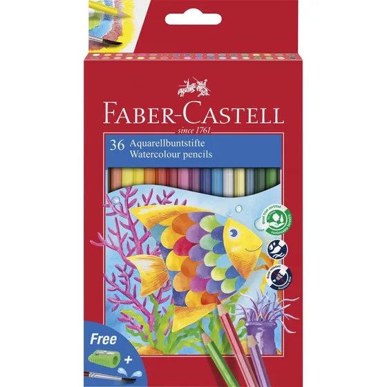 Faber-Castell Akvarelblyanter 36 farver + pensel