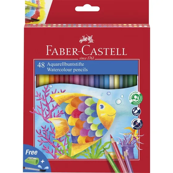 Faber-Castell Akvarelblyanter 48 farver + pensel
