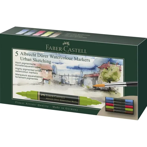 Faber-Castell Albrecht Dürer Akvarellmærker 5 Farver - Urban Sketching
