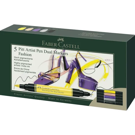 Faber-Castell Pitt Artist Dual Tuscher – 5 Farver, Mode