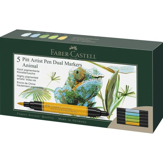 Faber-Castell Pitt Artist Dual Tuscher - 5 Farver - Dyr