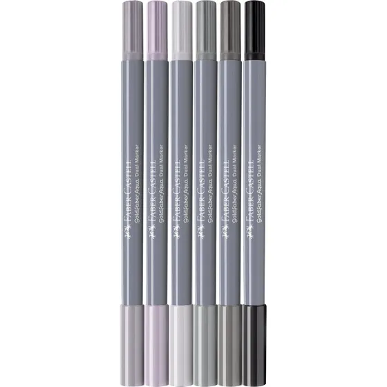 Faber-Castell Goldfaber Aqua Dual Marker 6 Grå Nuancer