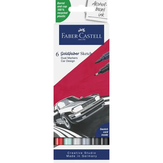 Faber-Castell Goldfaber Sketch Marker Car Design 6 farver