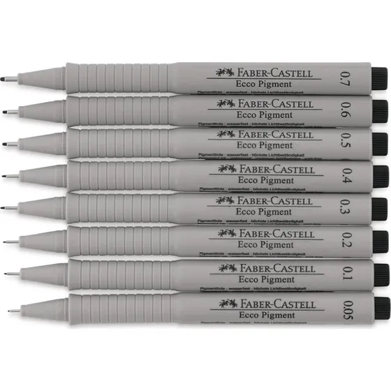 Faber-Castell Ecco Pigment Finepen 8 stk Sort