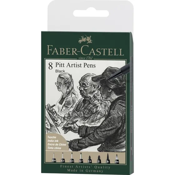 Faber-Castell Pitt Artist Børstepen 8 stk Sort