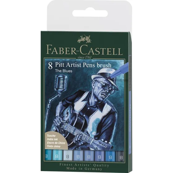 Faber-Castell Pitt Artist Tuscher - The Blues 8 Farver
