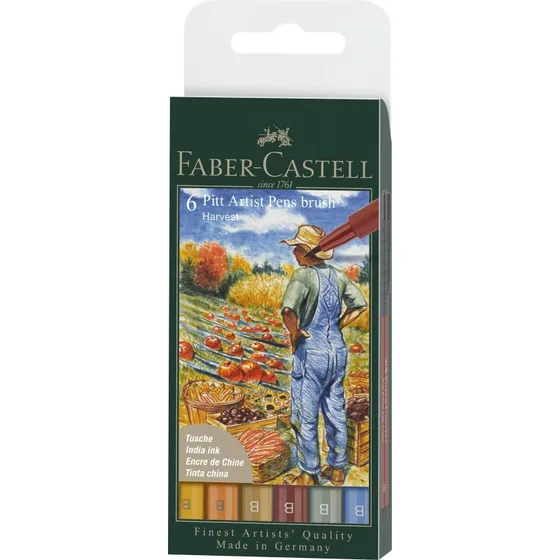 Faber-Castell Pitt Artist Tuscher - 6 Farver - Harvest