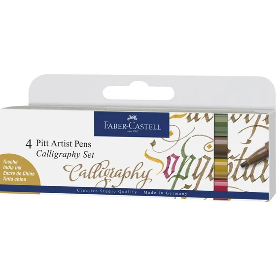 Faber-Castell Pitt Artist Kalligrafi Tuscher 4 Farver