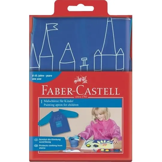Faber-Castell Maleforklæde med Ærmer, Blå, 5+ år