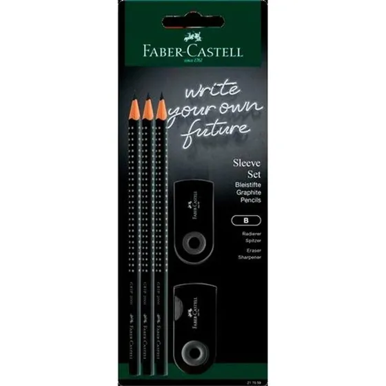 Faber-Castell Grip 2001 Farveblyant Sæt med Tilbehør - Sort