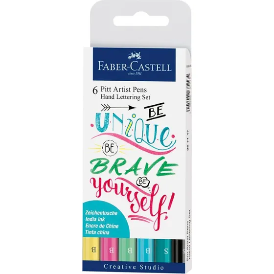 Faber-Castell Pitt Hand Lettering Tuscher 6 Pastel