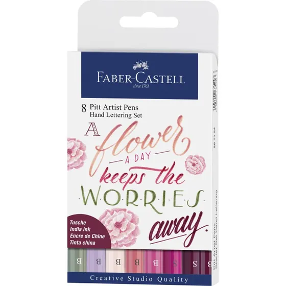 Faber-Castell Pitt Artist Kalligrafi Tuscher 8 farver