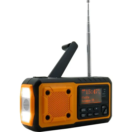 Soundmaster Digital Nødradio med Solpanel, Bluetooth og Powerbank