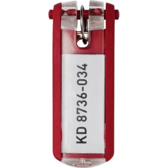 Durable Nøgleskilt til Nøglering (6pk) Rød
