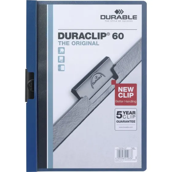 Durable DuraClip 30 Mørkeblå A4 med Transparent Frontdække