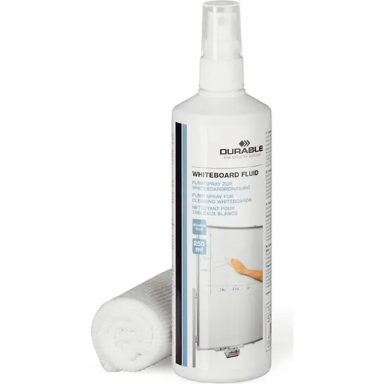 Durable Whiteboard Rensesæt med 250ml Spray og Microfiberklud