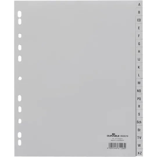 Durable A-Z Faneblade A4 Grå, 20 dele