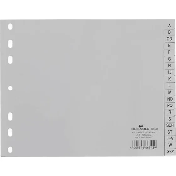 Durable A-Z Faneblade A4 Grå, 20 dele