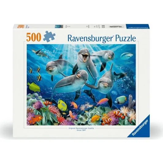 Ravensburger Puslespil Dolphins in the Coral Reef 500 Brikker