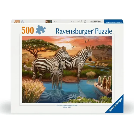 Ravensburger Zebras i Solnedgang – 500 Brikker
